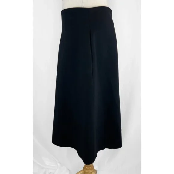 SOLD: Jil Sander Black A-Line High Waisted Wool Blend Skirt - Picture 6 of 10